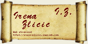 Irena Zličić vizit kartica